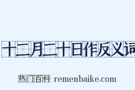 十二月二十日作反义词是什么意思的图片
